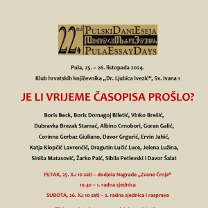 22. PULSKI DANI ESEJA, 25. i 26. listopada 2024.